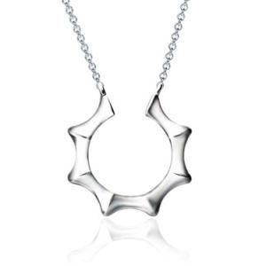 Elegant Lady Party Fashion Solid Silver Sun Charm Pendant Necklace