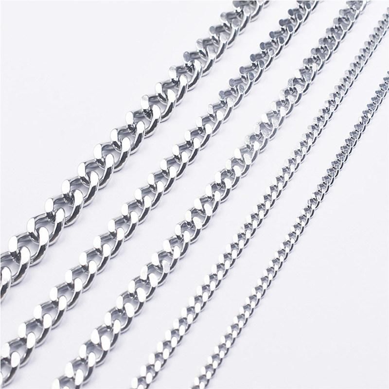 18K Gold Plated Nickel-Free Hypoallergenic Jewelry Stainless Steel Cuban Chain Necklaces for Men Women