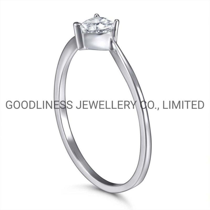 Minimalist Delicated Rhinestone Cubic Zircon Promise Heart Rings for Women