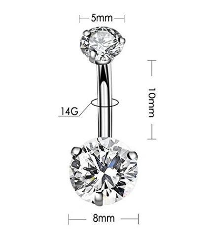 316L Surgical Steel Belly Ring Piercing jewelry Set