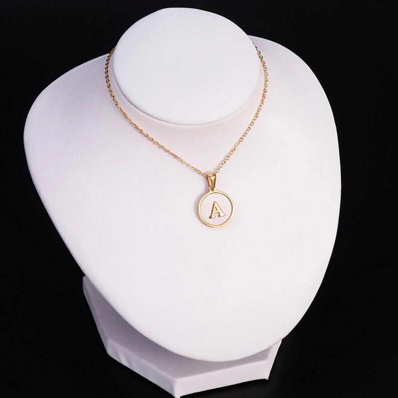 Manufacturer Custom Fashion Jewelry Necklace High Quality Non Fade 18K Gold Initial Letter Charm for Necklace Stainless Steel Letter Necklace