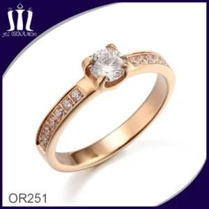 IP Rose Claw Setting Diamond Ring