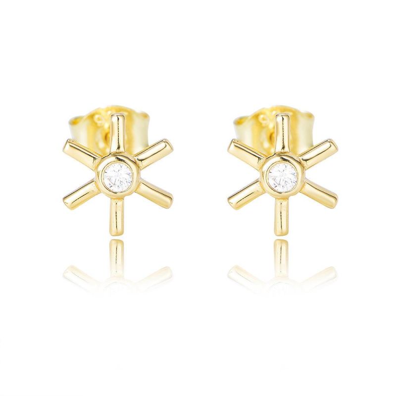 S925 Silver Trendy Zircon Earring with a High Sense of Niche Simplicity Gold Earrings