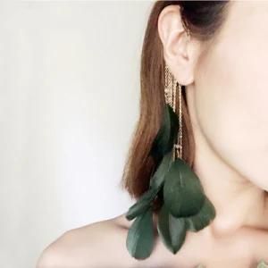 Unique Single Long Alloy Chain Tassel Drop Earrings for Women