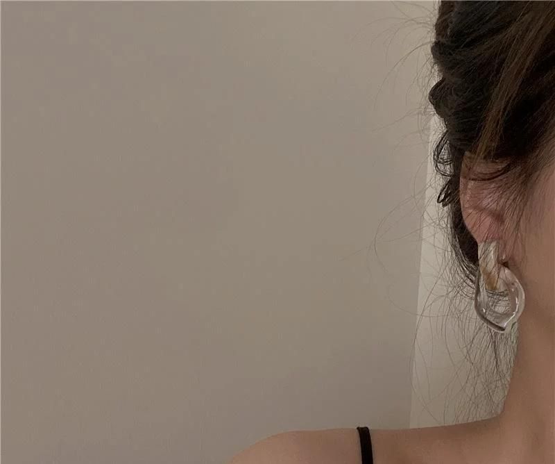 Fashion Jewelry Vintage Transparent Chain Shape Stud Earrings