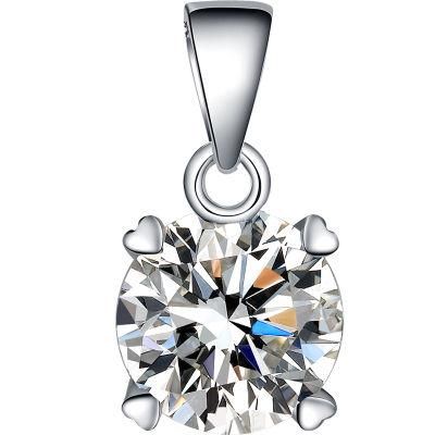 925 Sterling Silver Women 1CT Moissanite Necklace Moissanite Pendant Necklace with Lobster Clasp Jewelry