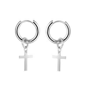 Cross Pendant Stainless Steel Earrings Drop