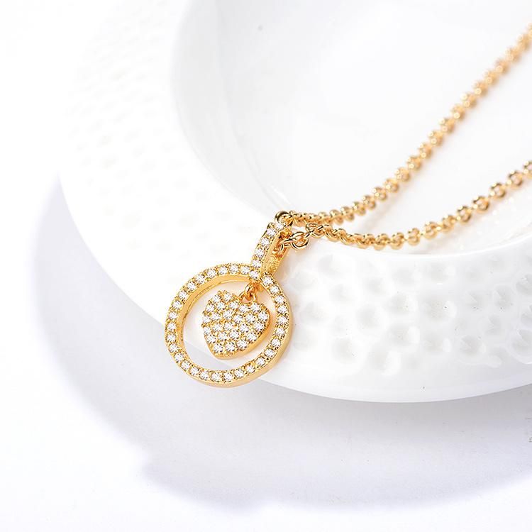 Fashion Heart Shape Crystal Silver Pendant Jewelry