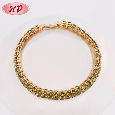 Customized Color Stones Fashion Style 18K Gold Jewelry Bracelet