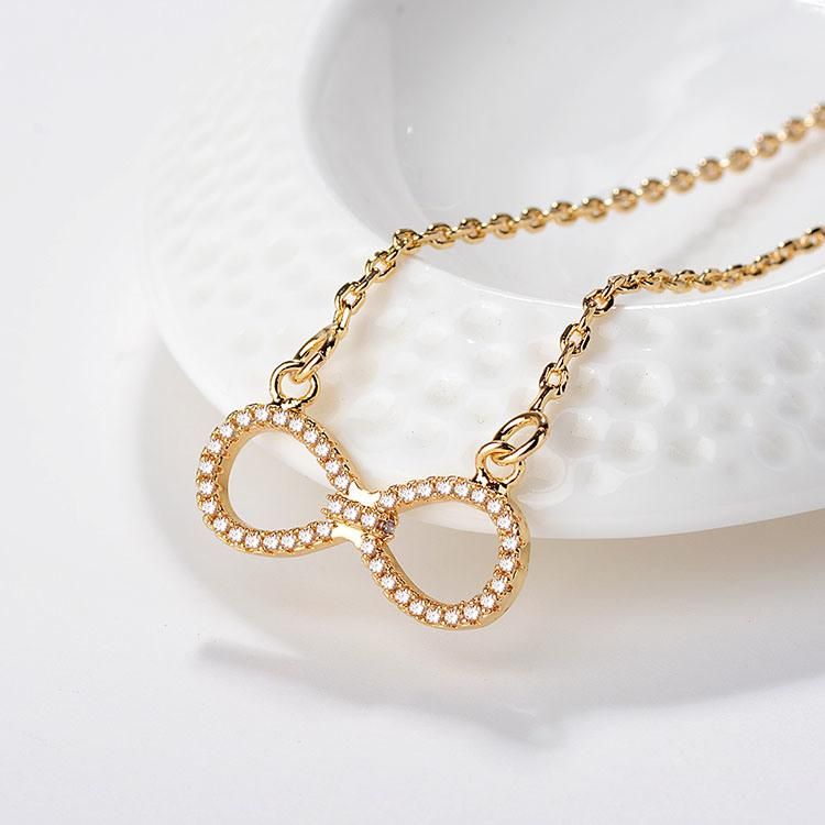 Mothers Day Fashion Gifts 18K Gold Plated Chain Sets Pendent Necklace with Crystal