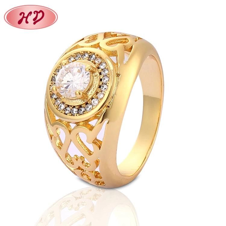 18K 14K Gold Plated Fashion Wedding Engagement Jewelry Stainless Steel Silver Finger Man Rings Design