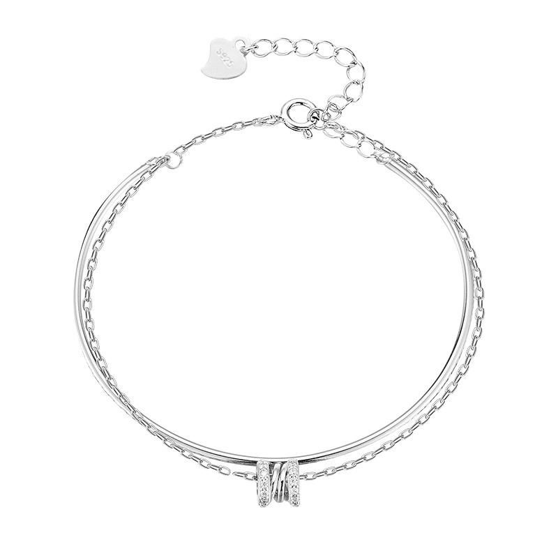 S925 Sterling Silver Designer Double-Layered Small Waist Bracelet