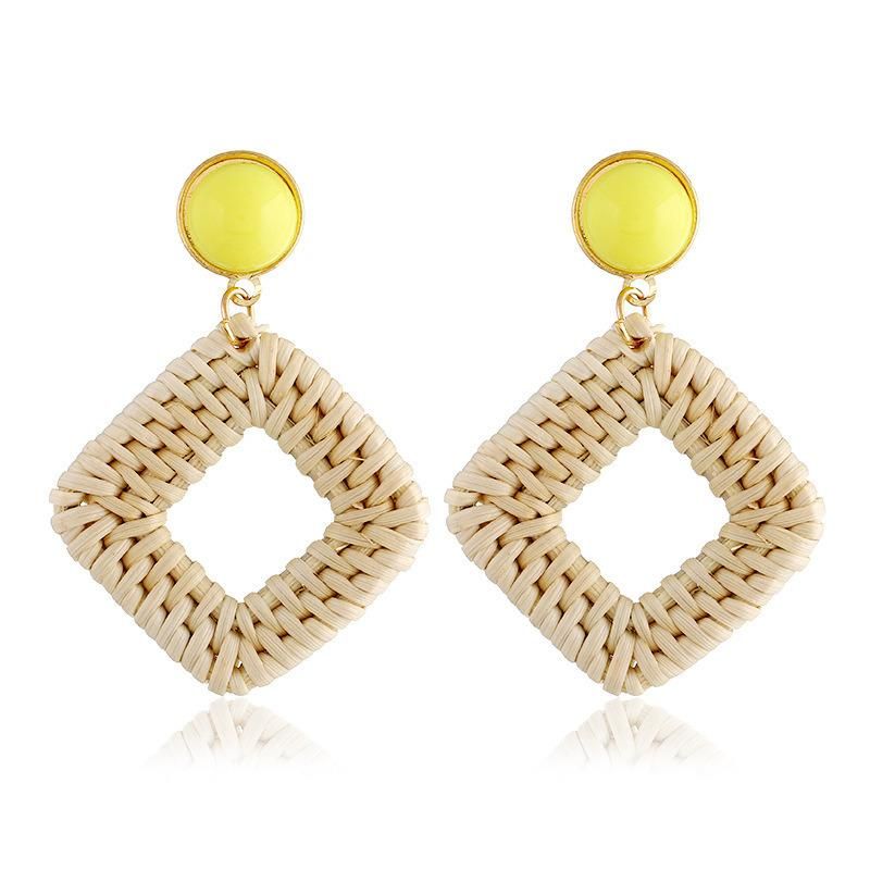 Women Girls Fashion Jewellery Geometric Tassel Woven Handmade Earrings