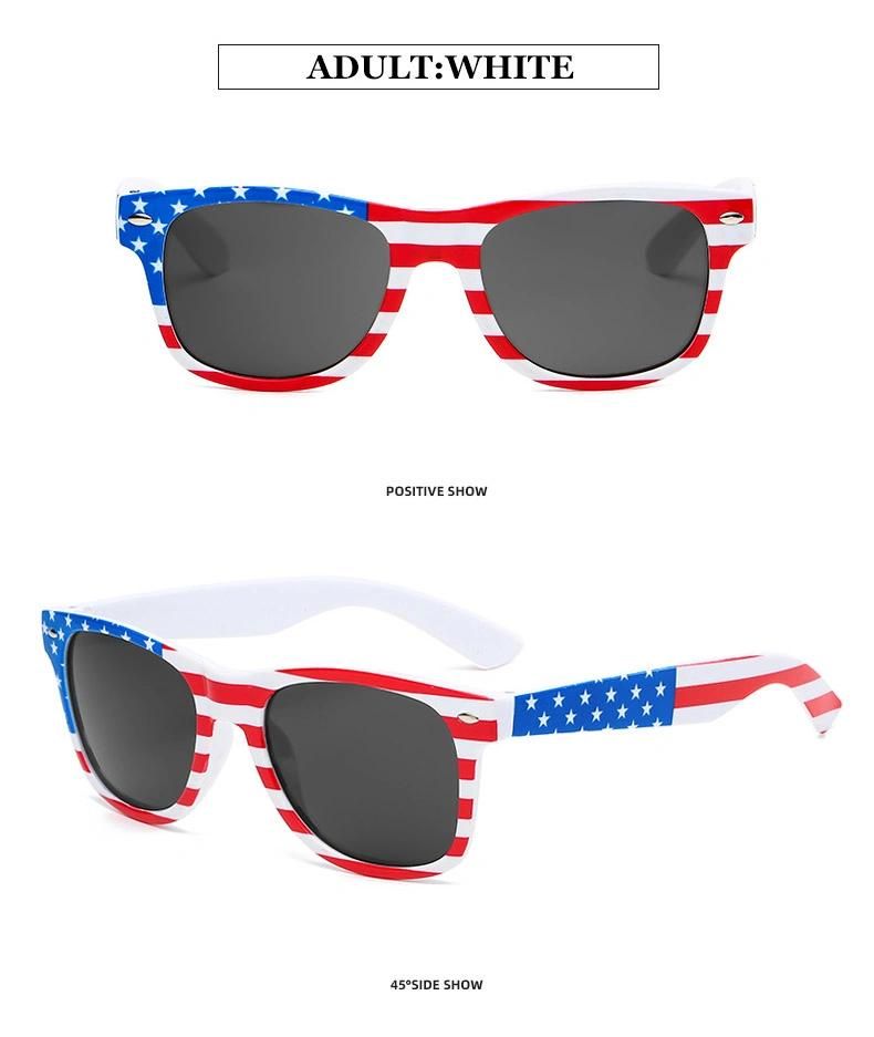 2021 Flag Pattern Cheap Classic Men PC Brand UV400 OEM Driving Fashion Sunglasses 2022 with Plastic Hinge