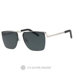 Metal&Nylon Polarized Sunglasses, High Bridge Police Square Frame M6028-04