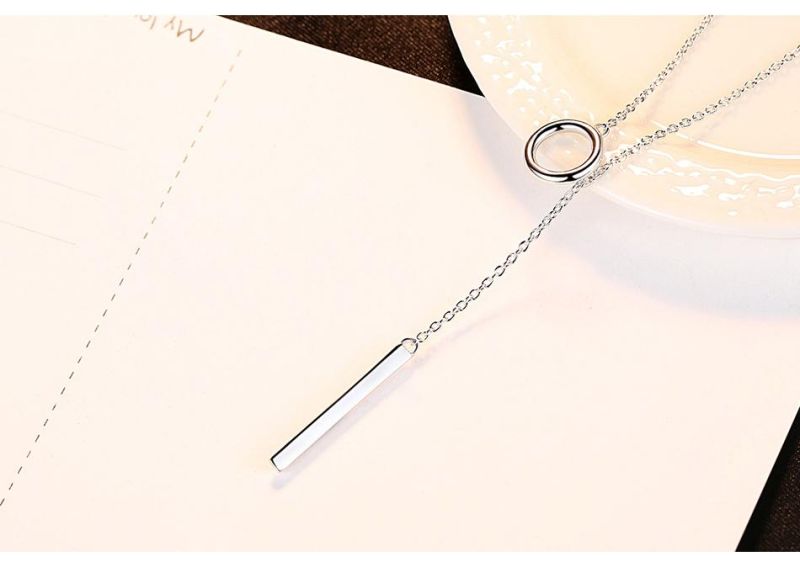 OEM Custom Fashion 925 Silver Jewelry Strip Necklace