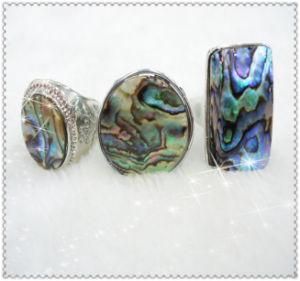 Sea Abalone Paua Shell Ring Charms with Assort Shape Iridescent Color (2917)