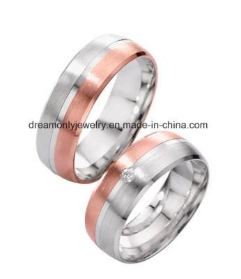 Rose Gold and Rhodium Plated Wedding Ring Fashion Jewelry