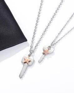 Fashion Design Jewelry Adjustable Women Stainless Steel Lock Star&#160; Pendant &#160; Necklace