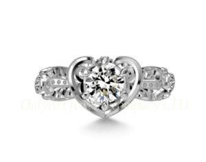 Fashion Design Heart Ring with CZ