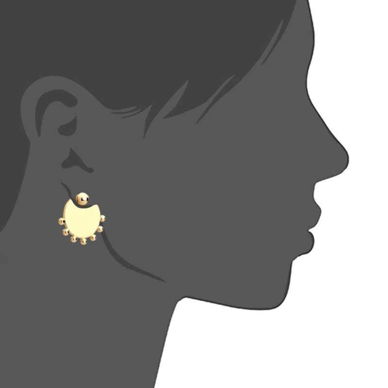 Circular and Beads Combination Shape Earring with Smooth Surface