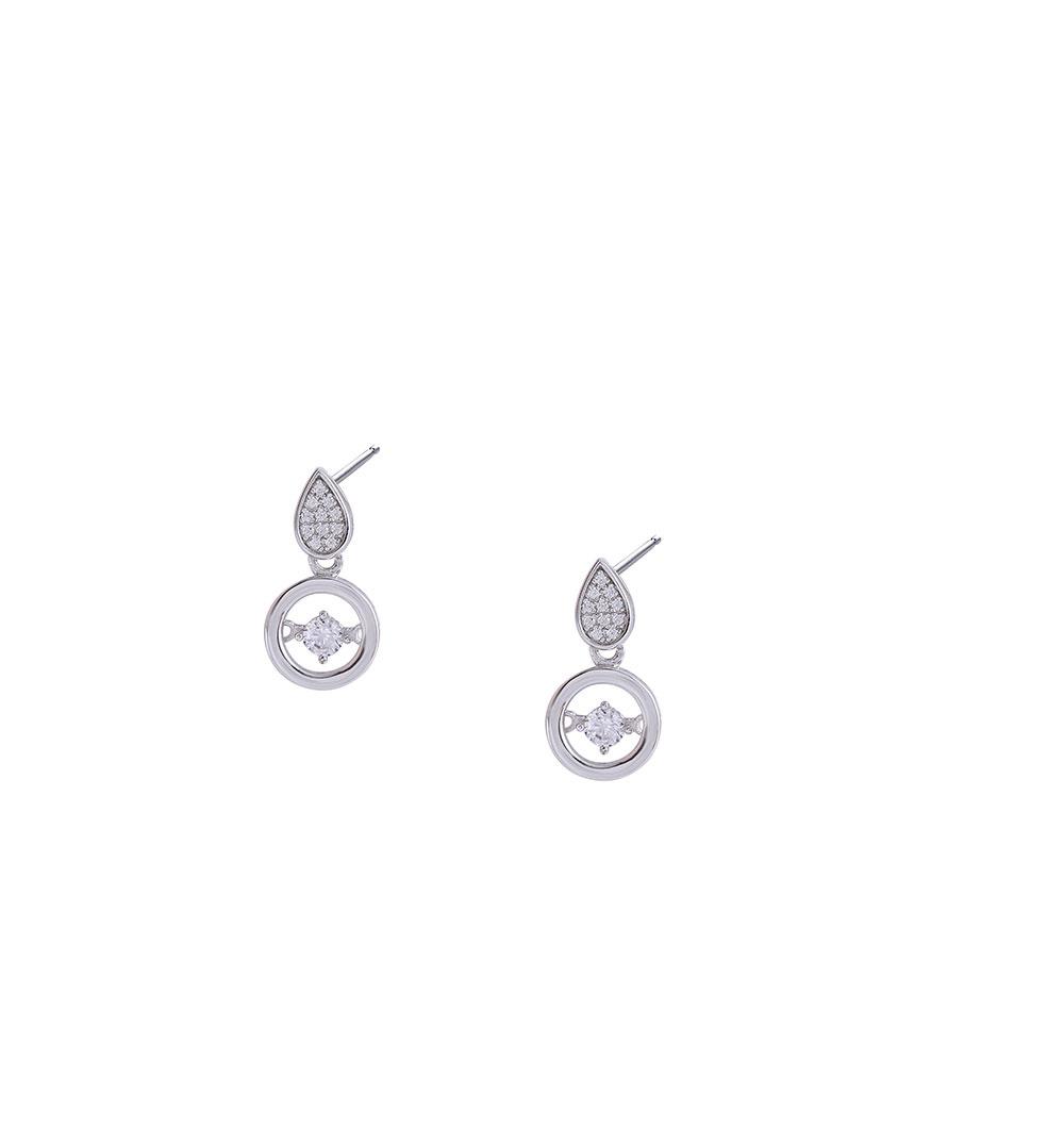 High Quality Custom Women Accessories Fashion Jewellery Wedding Jewelry 925 Sterling Silver Gemstone Ear Stud Cubic Zirconia Crystal Stone Earrings for Gift