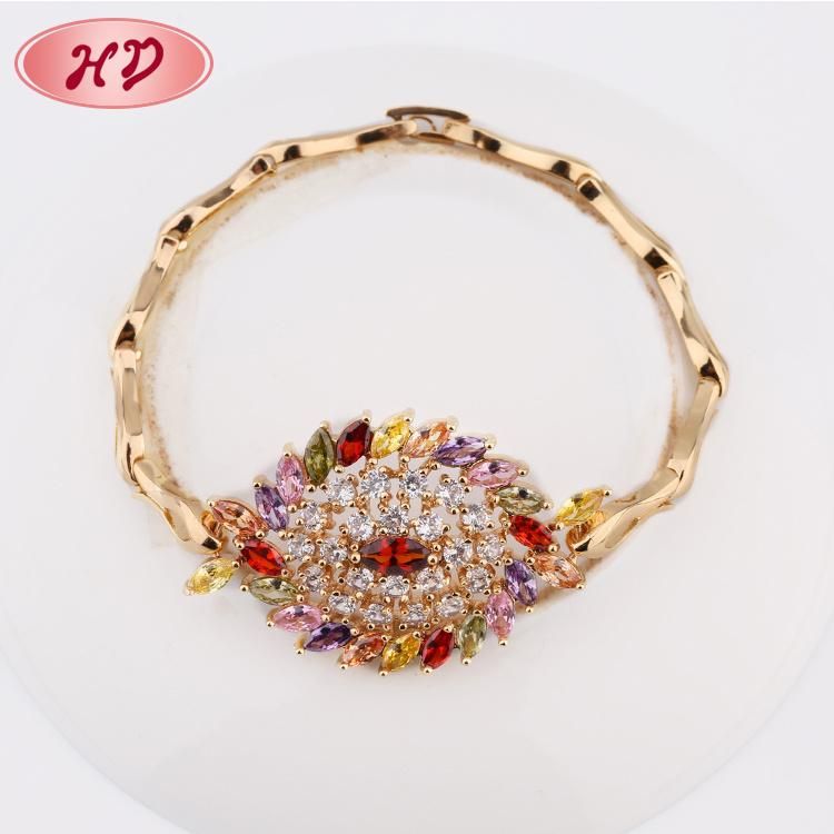 Fashion Jewellery 18K Gold Color Zircon Jewelry Bracelet for Gift