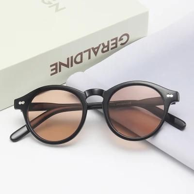 Retro Rice Nail Round Frame Sunglasses