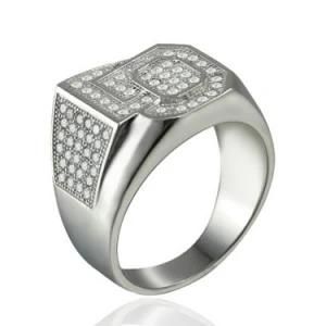 Nice Design Cubic Zirconia 925 Sterling Silver Men Ring Jewelry