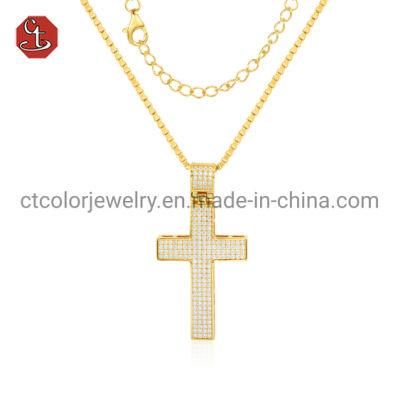 925 silver hiphop jewelry zircon the cross necklaces pendents gift