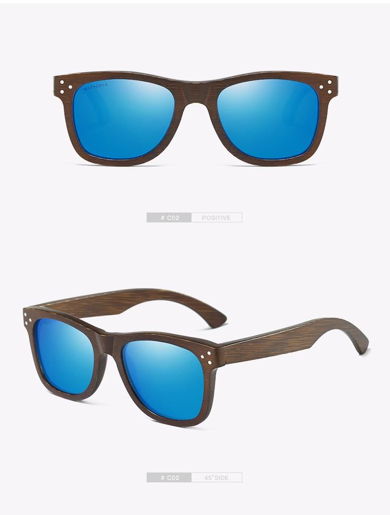 Women Men Best Hot Selling Sun Glasses Shades Colorful Oversized Square Fashion Trendy Wood Bamboo Sunglasses