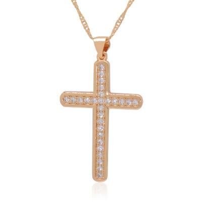 Latest Rose Gold Cross Pendant Fashion Jewelry Necklace