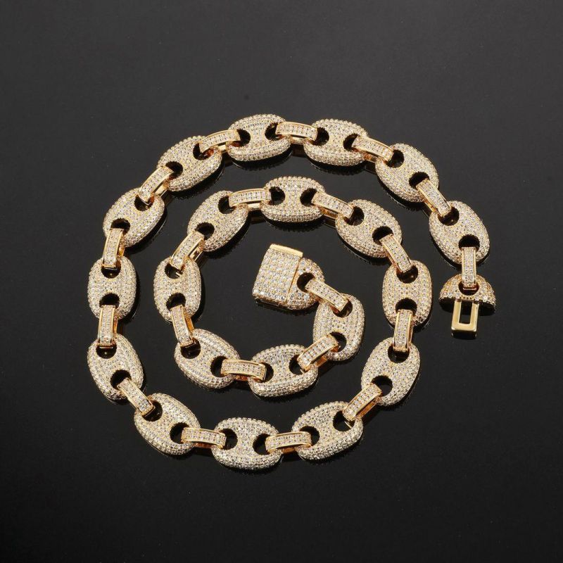 Hip Hop Jewellery Cuban Link Chain Necklace with Cubic Zircon