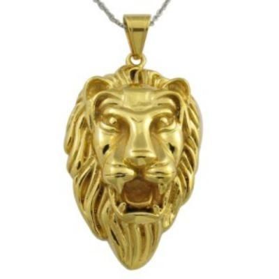 Lion Style Charm Gold Lion Head Necklace Pendant