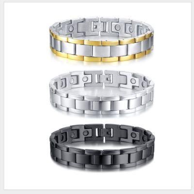 Stainless Steel Magnet Bracelet Anklet Set Wholesale Magnetic Titanium Steel Bracelet Men&prime; S Bracelet