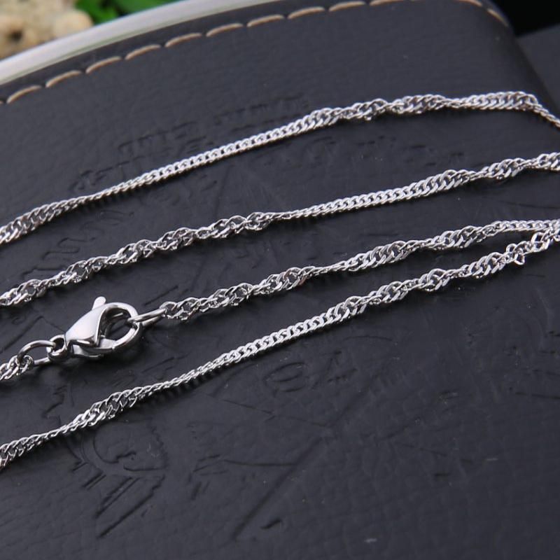 Stainless Steel Fashionable Necklace Double Wire Cable Chain with Wave