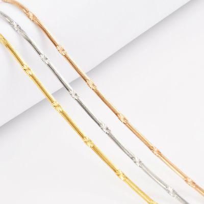 Wholesale 18K Gold Plated 16inch-36inch Fashion Stainless Steel Twisted Push Embossed Chain for Jewelry Necklace Design