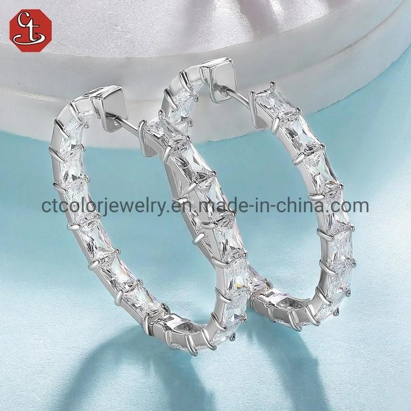 2022 New Fashion sterling silve jewelry purple cubic zircon earrings for girls