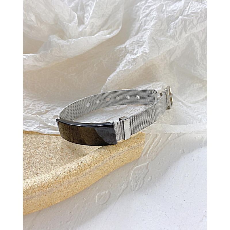 2022 Stylish Men Stainless Steel Stretch Mesh ID Bracelets Custom Jewelry Personalize Engrave Stainless Steel Wrist Gifts for Men/Boy