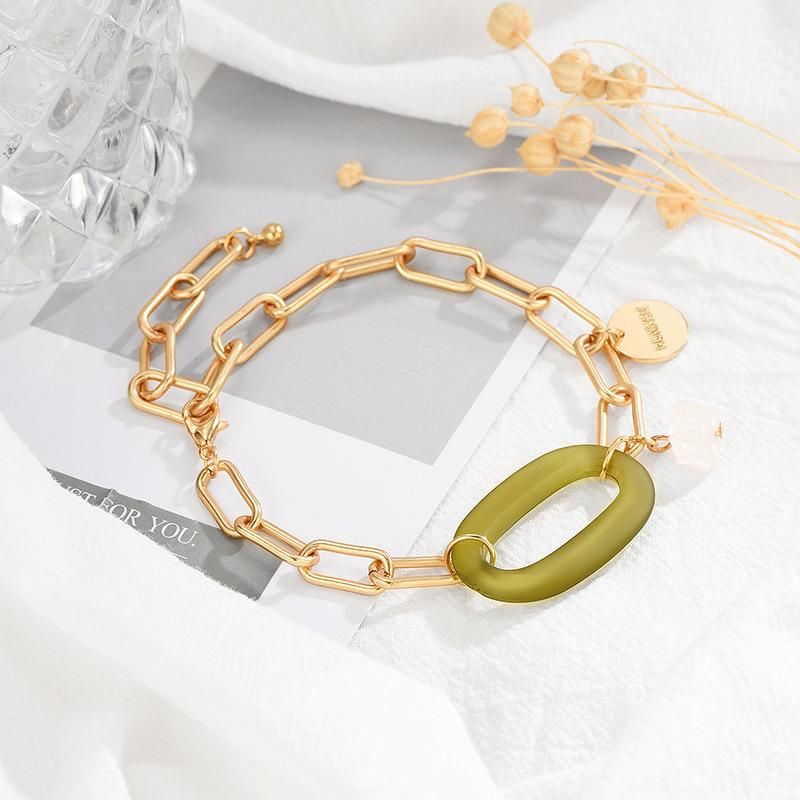 Street Fashion Unisex Style Rectangular Copper Chain Bracelet Jewelry
