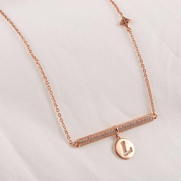 925 Silver Fashion Accessories Letter Shape Cubic Zirconia 18K Rose Gold Plated Fashion Jewelry Women Jewellery AAA Fine Earrings