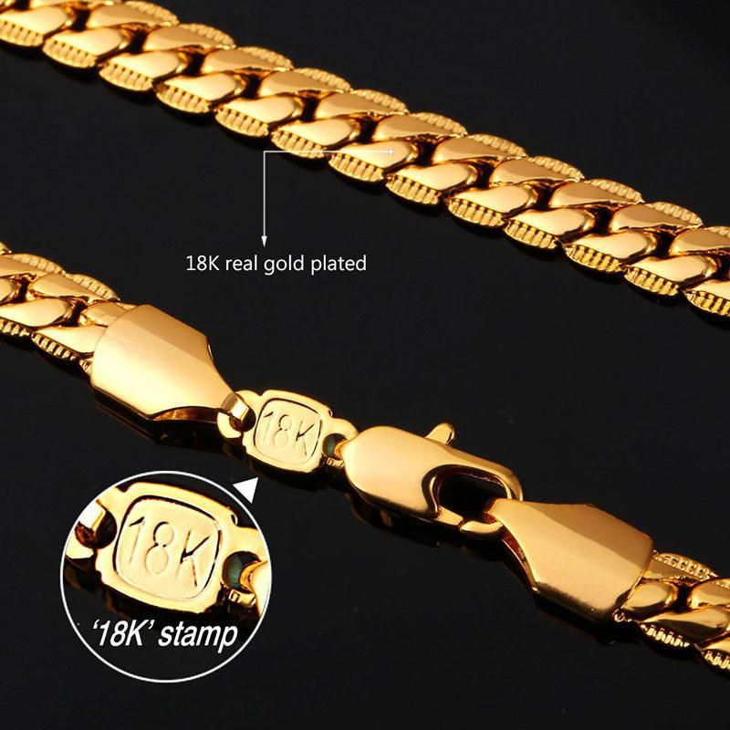 18K Gold Plated Circle Personality Fashion Hip Hop Necklace Jewelry