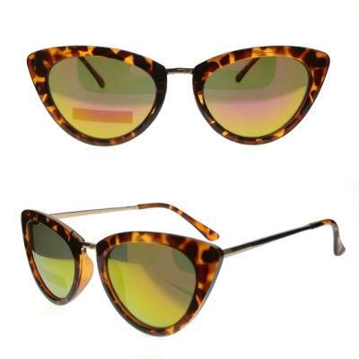 China Supplier Cat Eye Metal and PC Material Sunglasses