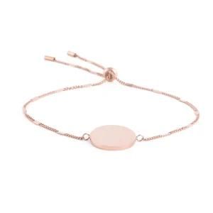 Fashion Custom Logo Adjustable Chain &#160; Round Accessories Stainless Steel Women Bracelet