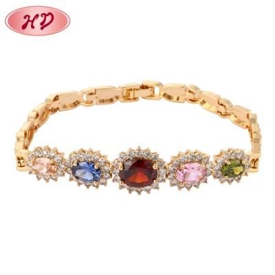 Simple Style Crystal Fashion Jewelry 18K Gold Bracelet for Women