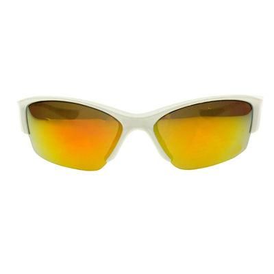 Mirrored Lens White Sport Sunglasses for Women