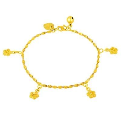 Stainless Steel Jietao Jewelry Minimalist Dainty Silver Gold Lady Women Circle Charm Chain Bracelet with Heart
