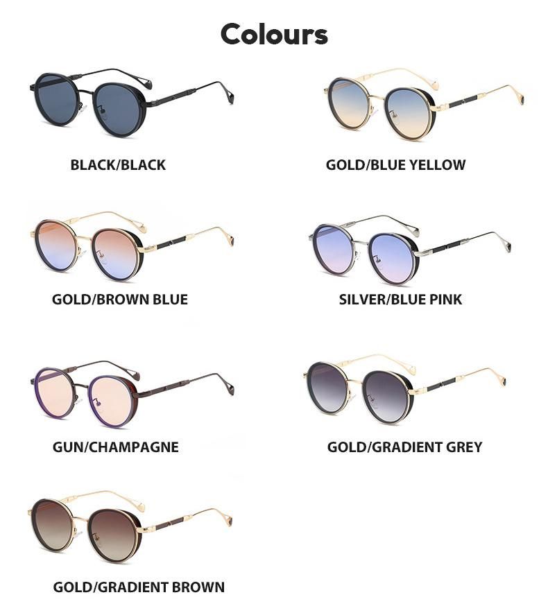 2022 OEM Wholesale Women Fashion UV400 Brand Designer Metal Round Custom Retro Vintage Sunglasses