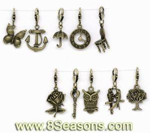 Mixed Antique Bronze Clip on Charms, Fits 33x17mm-40x9mm, 30PCS Per Package (B13852)
