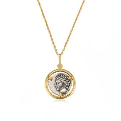 Popular European Fashion Round Hollow Gold Plated Retro Vintage Female Portrait Necklace